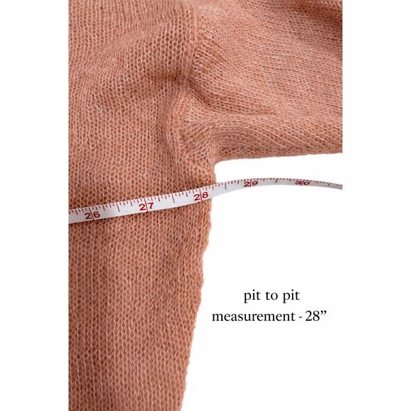 Elan “Oohlala” Mocha Medium Oversized Light Boxy Graphic Knit Coastal Cozy Chic - Picture 7 of 9